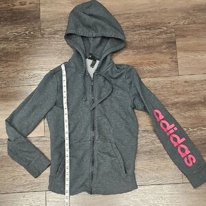 Adidas, Gray, Hoodie, Pink, Sport, Relax, Cozy, Sleep, Winter, Vacation, Women's